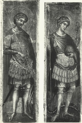 Anonimo — Paolo Veneziano - sec. XIV - San Giorgio e san Michele Arcangelo — insieme